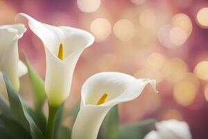 Calla lily flower bokeh background photo