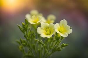 Common evening primrose flower bokeh background photo