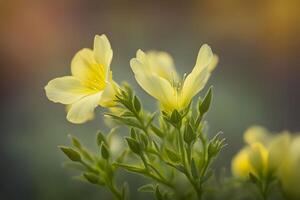 Common evening primrose flower bokeh background photo