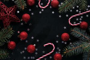 Abstract New Year and Christmas dark background with place for your text. photo
