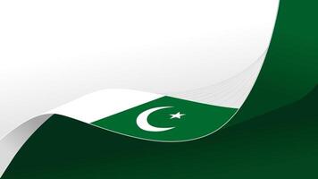 wavy pakistan flag background with copy space for text. pakistan independence day vector