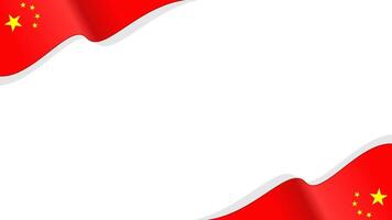 wavy china flag background with copy space for text. china national day vector