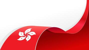 wavy hongkong flag background with copy space for text. hongkong national day vector