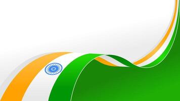 wavy india flag background with copy space for text. india republic day vector