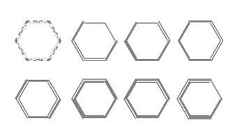 hexagon line with a black color vector
