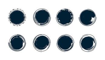 grunge round line with a black color vector