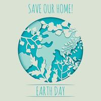 World environment and earth day concept,paper cut , paper collage style with digital craft . vector