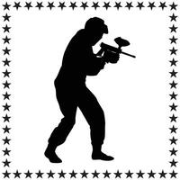 Paintball Silhouette illustration, Paintball Silhouette, Paintball Silhouette art on white background vector