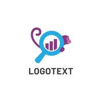 Monkey with Magnifying Glass logo illustration design vector