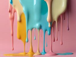 Banner with colorful dripping paint. Background with copy space photo