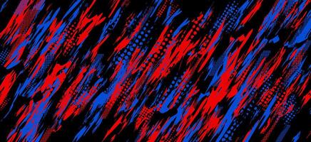 a red and blue abstract pattern on a black background vector