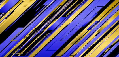 abstract elegant black background with blue and gold lines vector