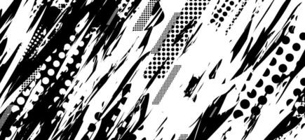 abstract black and white background with brush grunge halftone vector