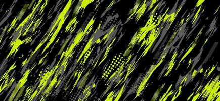 black, white, and lime abstract background with grunge halftone brush strokes vector