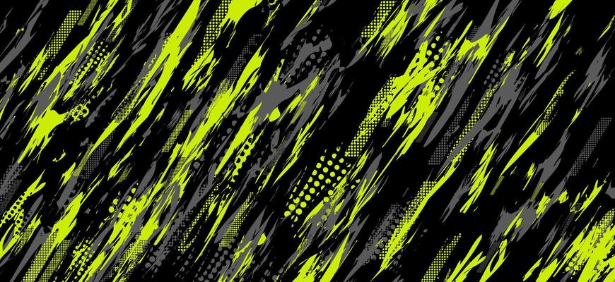 black, white, and lime abstract background with grunge halftone brush strokes