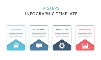 Infographic template with four elements with place for your text and icons vector