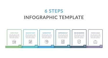 Infographic template with six elements with place for your text and icons vector
