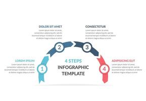 Infographic template with arrows with 4 steps vector