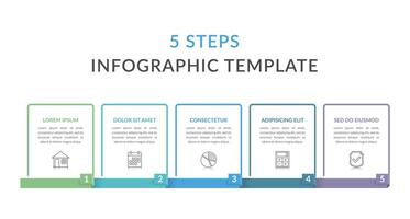 Infographic template with five elements with place for your text and icons vector