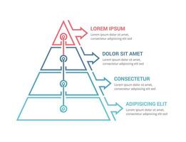 Pyramid with four elements and place for your text vector