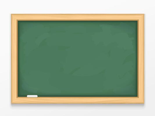 Blank green chalkboard with wooden frame