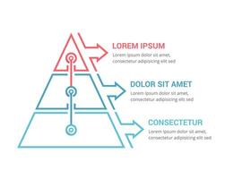 Pyramid with three elements and place for your text, infographic template vector