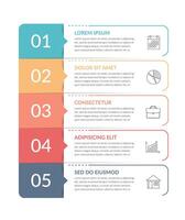 Infographic template with 5 steps, workflow, process chart vector