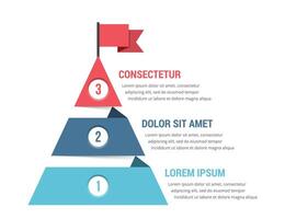 Three steps to success, infographic template vector