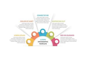 Infographic template with 5 steps, workflow, process chart vector