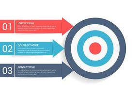 3 Steps to your goal concept, infographic template with 3 arrows vector