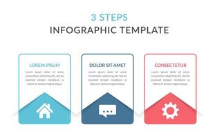 Infographic template with three elements with place for your text and icons vector