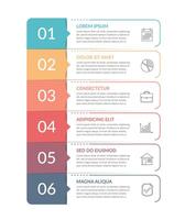 Infographic Template with 6 Steps vector
