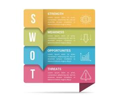 SWOT analysis diagram, infographic template vector