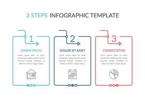Infographic template with three elements with place for your text and icons vector