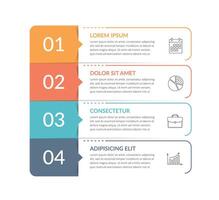 Infographic template with 4 steps, workflow, process chart vector