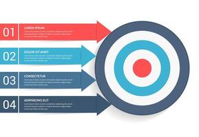 4 Steps to your goal concept, infographic template vector