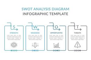 SWOT analysis diagram, infographic template vector
