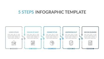 Infographic template with five elements with place for your text and icons vector