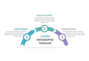 Infographic template with arrows with 3 steps, workflow, process chart vector