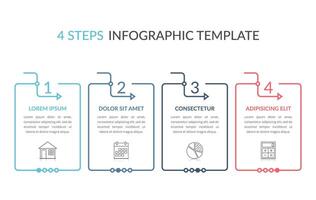 Infographic template with four elements with place for your text vector
