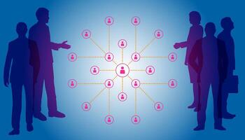 Human Resources HR management Recruitment Employment Headhunting Concept , Human Resources use computers to search and select job applicantsThe process of selecting people to join the work of the HR. vector