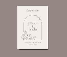 Hand Drawn Floral Invitation Templates. Arch frame with flower vector