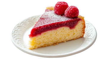Raspberry cheese cake closeup transparent isolated png
