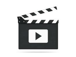 Clapper Board with Play Button vector