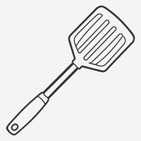 Cooking Spatula Line Art Masterpiece vector
