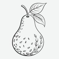 Elegant Pear Line Art, Minimalist and Modern Illustrations vector