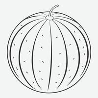 Elegant Melon Line Art, Minimalist Fruit Design Masterpiece vector