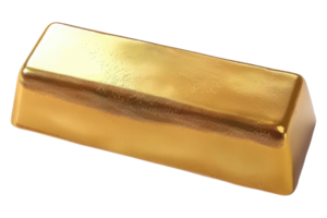 Gold block isolated on transparent background. png
