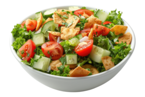 Fattoush salad isolated on transparent background. png