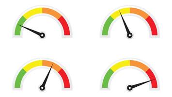 level measuring gauge set with different level indicator isolated on white background vector